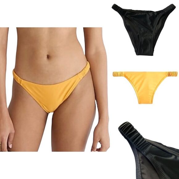 J Crew Black Scrunchie Strap Full Coverage Bikini Bottom Sz XXS NWT - Picture 12 of 12